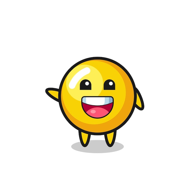 Personagem de mascote fofo de gema de ovo feliz
