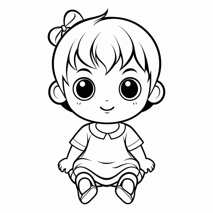 Vetor personagem de menina bonitinha