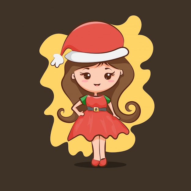 Personagem de menina de natal