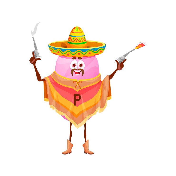 Vetor personagem de micronutriente de vaqueiro de fósforo de desenho animado