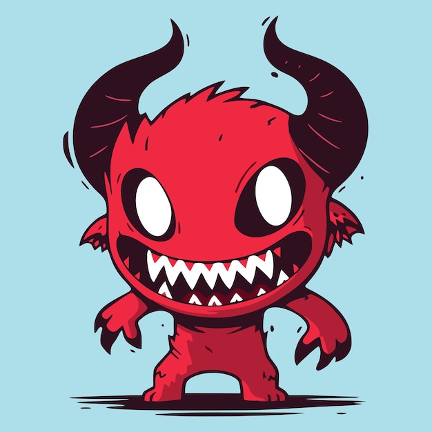 Personagem de monstro bonito do diabo para seu design criativo