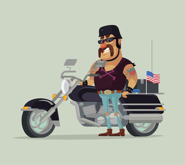 Vetores de Personagem De Desenho Animado Design Ilustração Motoqueiro  Pilotando Uma Moto Na Garagem e mais imagens de Adulto - iStock