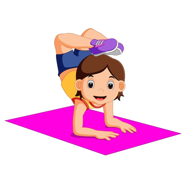 Vetor personagem de mulher bonita fazendo yoga