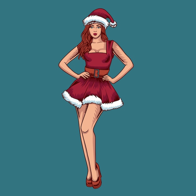 Personagem de mulher de natal