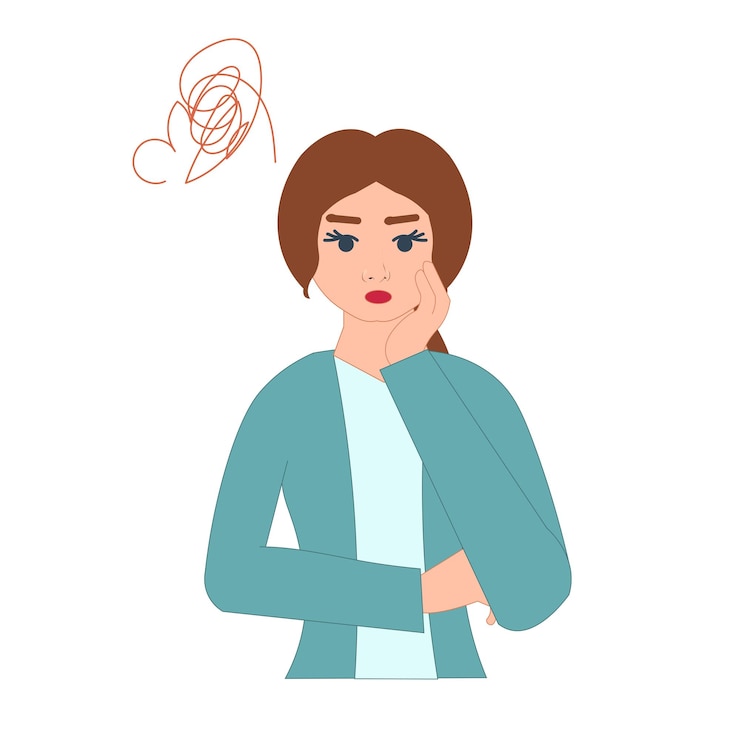 Vetor personagem de mulher de negócios confusa personagens de mulher de negócios curiosos mulher confusa conceito vetor