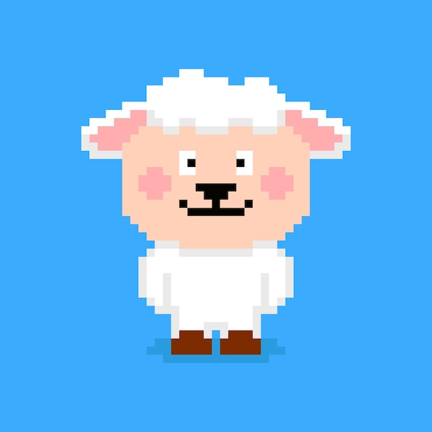 Personagem de ovelha de pixel art