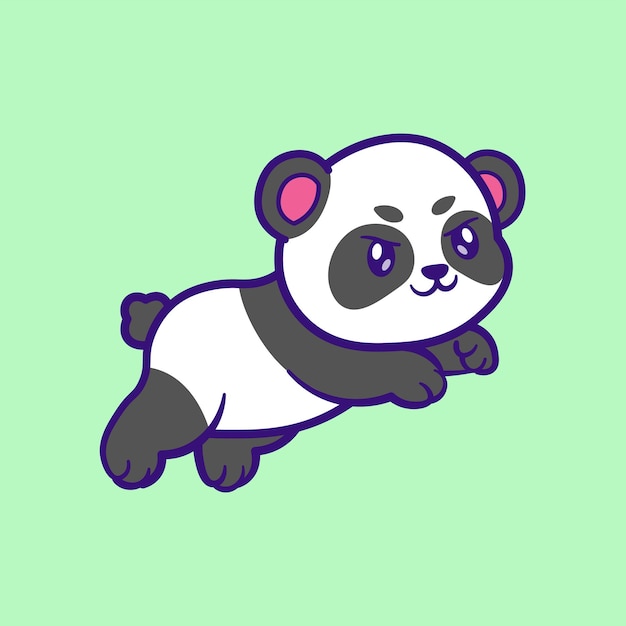 Personagem de panda fofo pulando