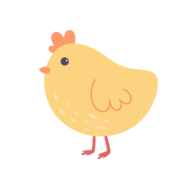 Personagem de Páscoa de frango bonitinho Ilustração vetorial desenhada à mão