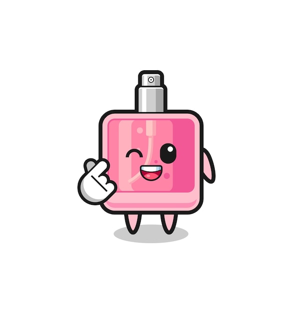 personagem de perfume fazendo coração de dedo coreano