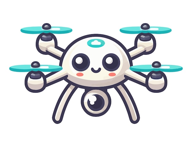 Personagem de quadcopter de desenho animado vector ilustração