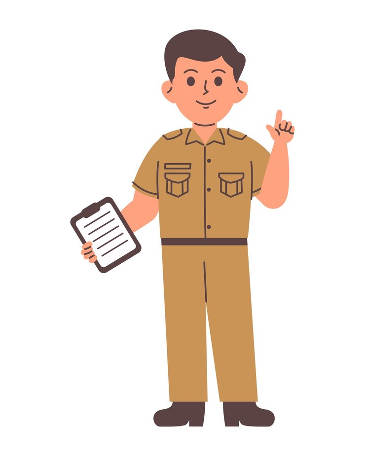 Vetor personagem de servo masculino indonésio