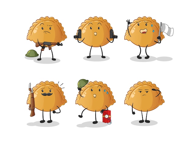 Personagem de tropas de bolinho de massa. vetor mascote dos desenhos animados