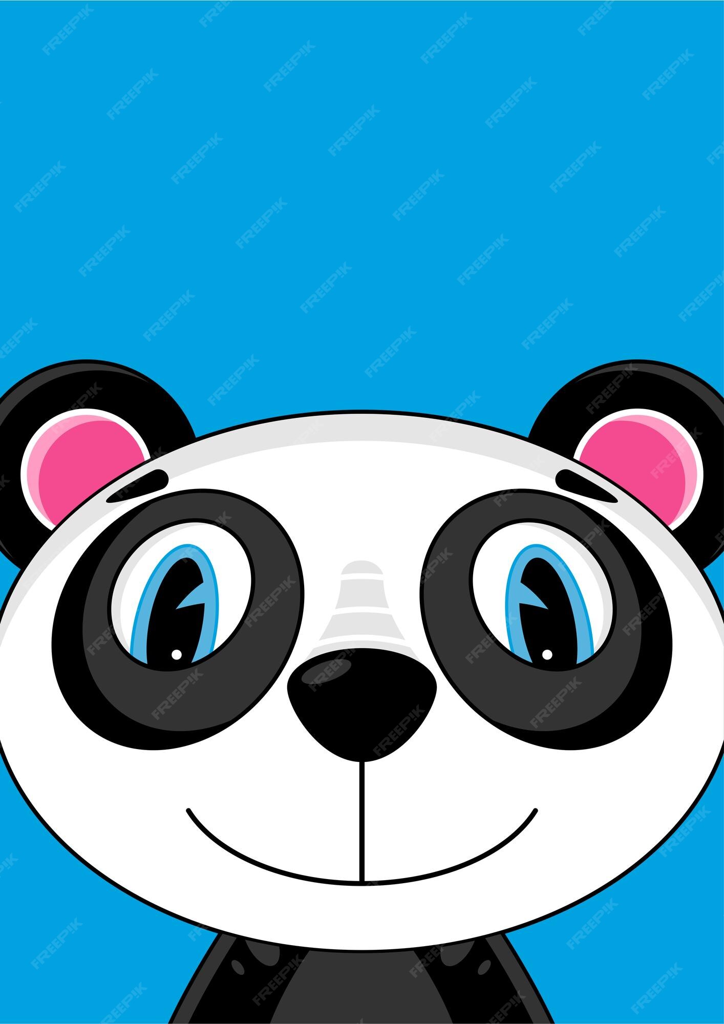 Cara de urso panda bonito. olhar amoroso. personagem de desenho