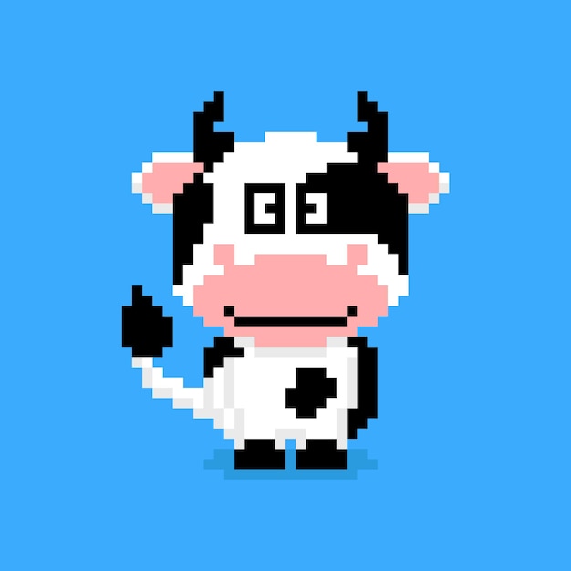 Personagem de vaca em pixel art