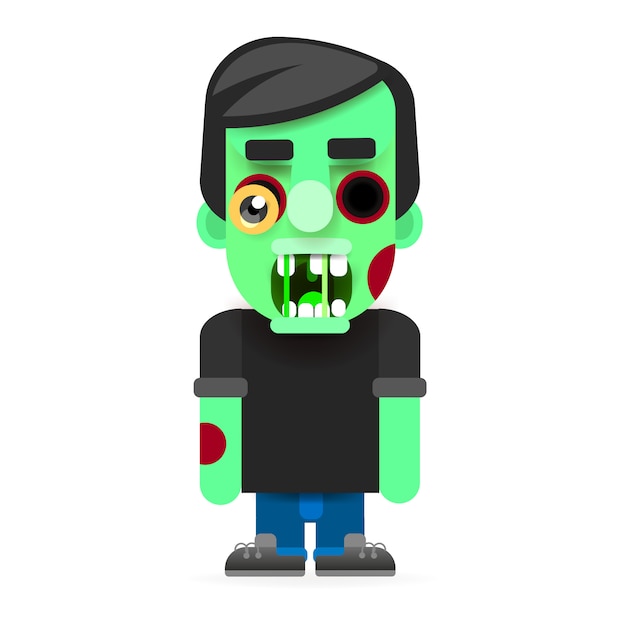 Personagem de zumbi louco verde