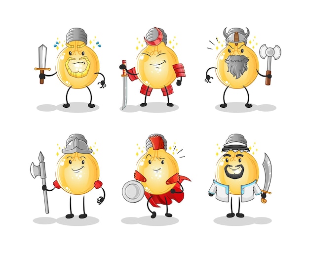 Personagem do grupo de guerreiros do bulbo. vetor mascote dos desenhos animados