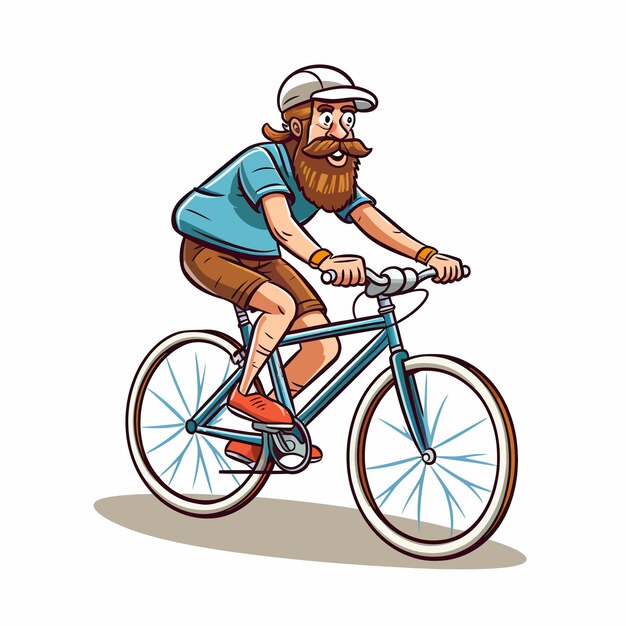 Personagem doodle para o homem de ciclismo