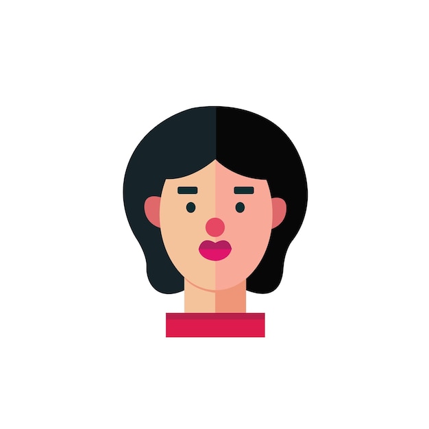 Vetor personagem emoji estilo cartoon. ícone de foto de perfil de menina, retratos de mulheres. foto do usuário.