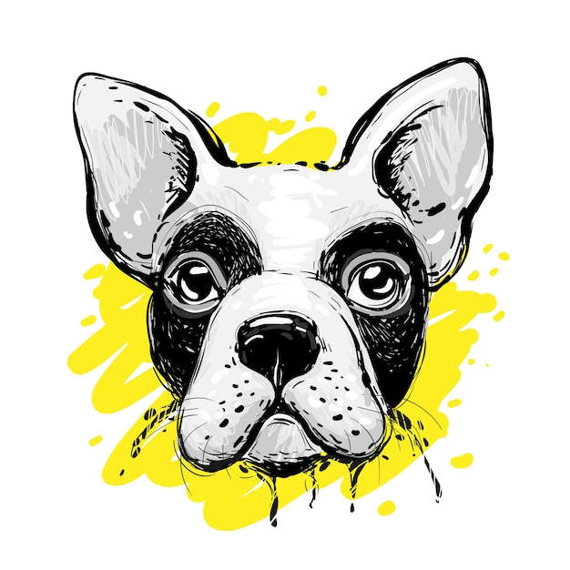 Personagem engraçado de buldogue francês. Perfeito para camiseta, pôster, cartão, design de impressão, decoração de berçário. Ilustração Vetorial EPS 10