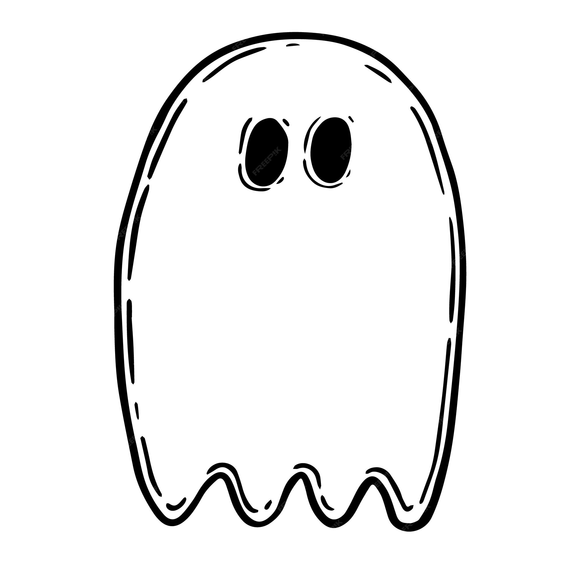 Personagem de desenho animado fantasma de halloween rabisca