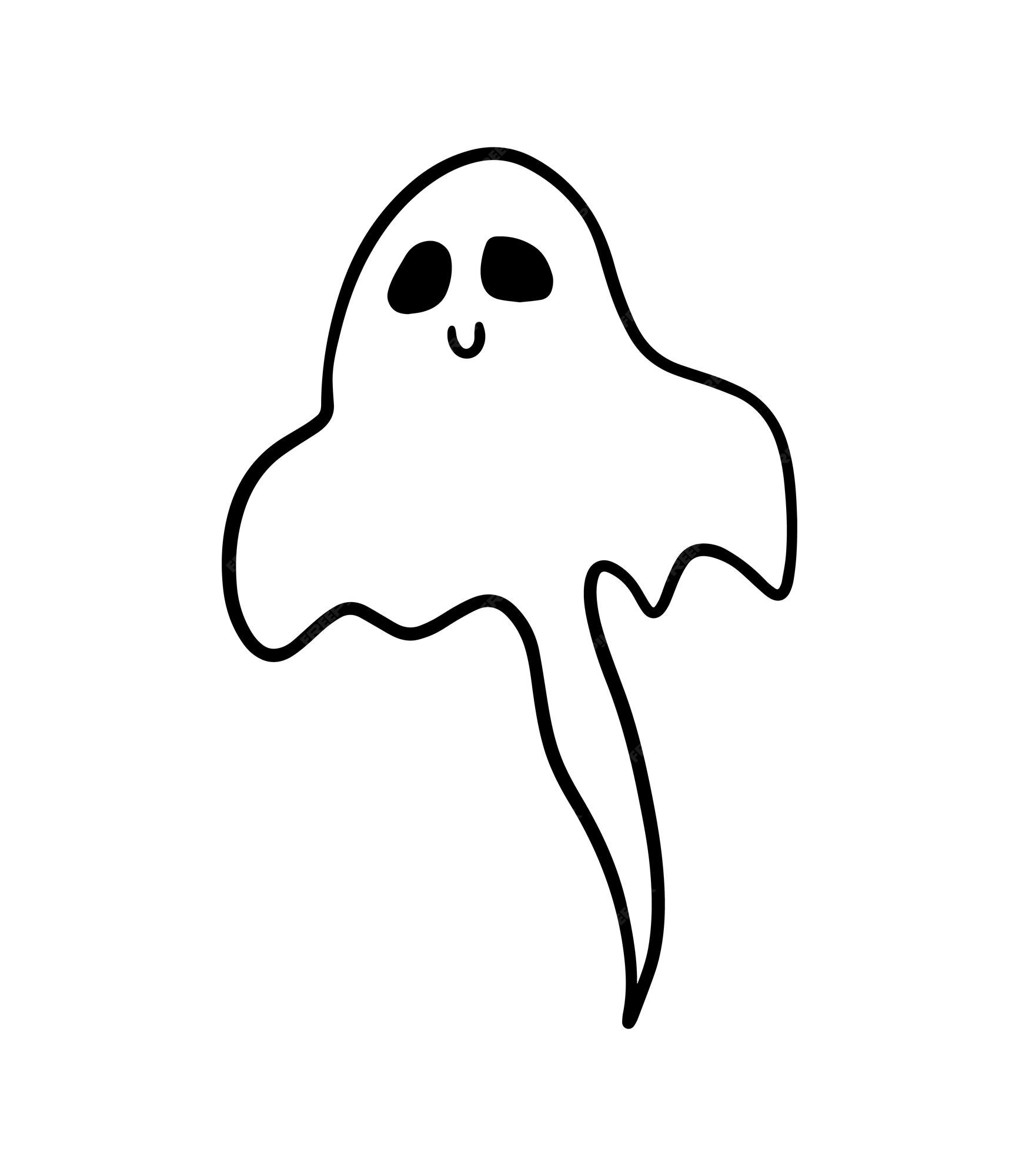 Personagem de desenho animado fantasma de halloween rabisca