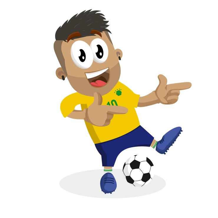 Vetor personagem homens futebol logotipo amarelo mascote hi pose