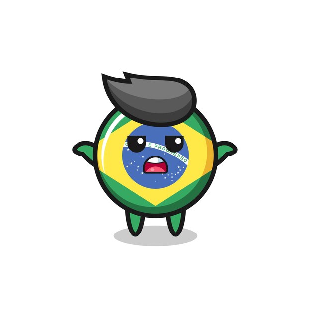 Personagem mascote do emblema da bandeira do Brasil dizendo não sei