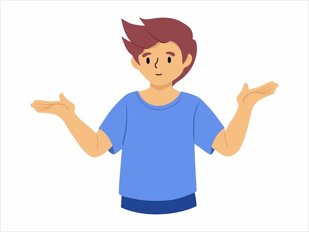 Personagem masculino jovem vestindo camiseta