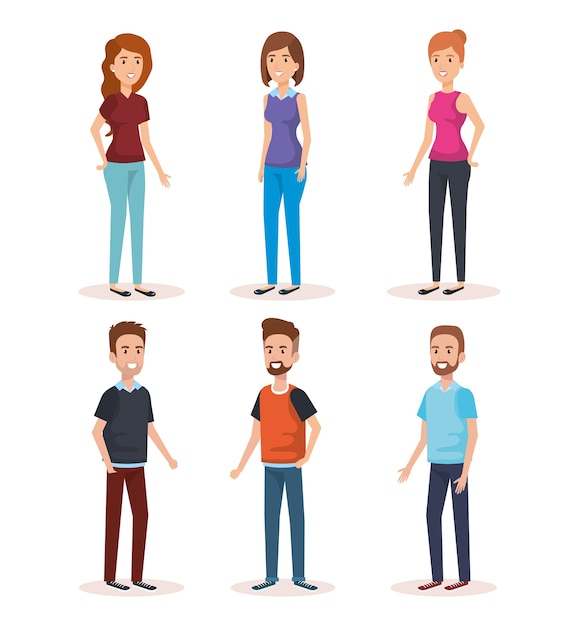 personagens de avatares de jovens