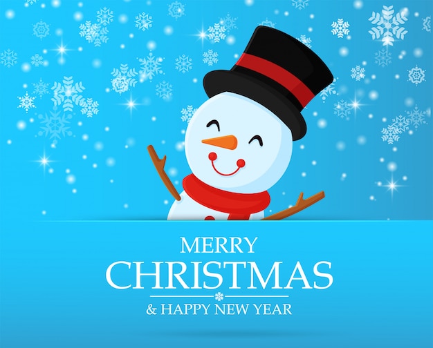 Personagens de desenhos animados de boneco de neve comemorar no Natal.