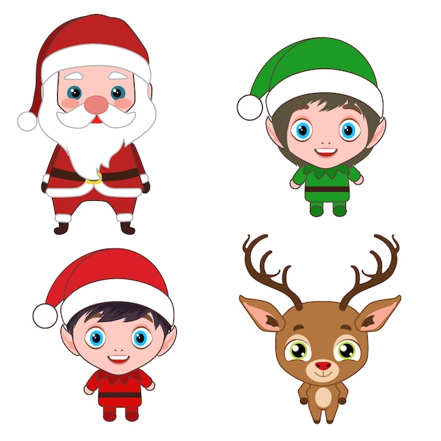 Personagens de desenhos animados de fantasia de Natal