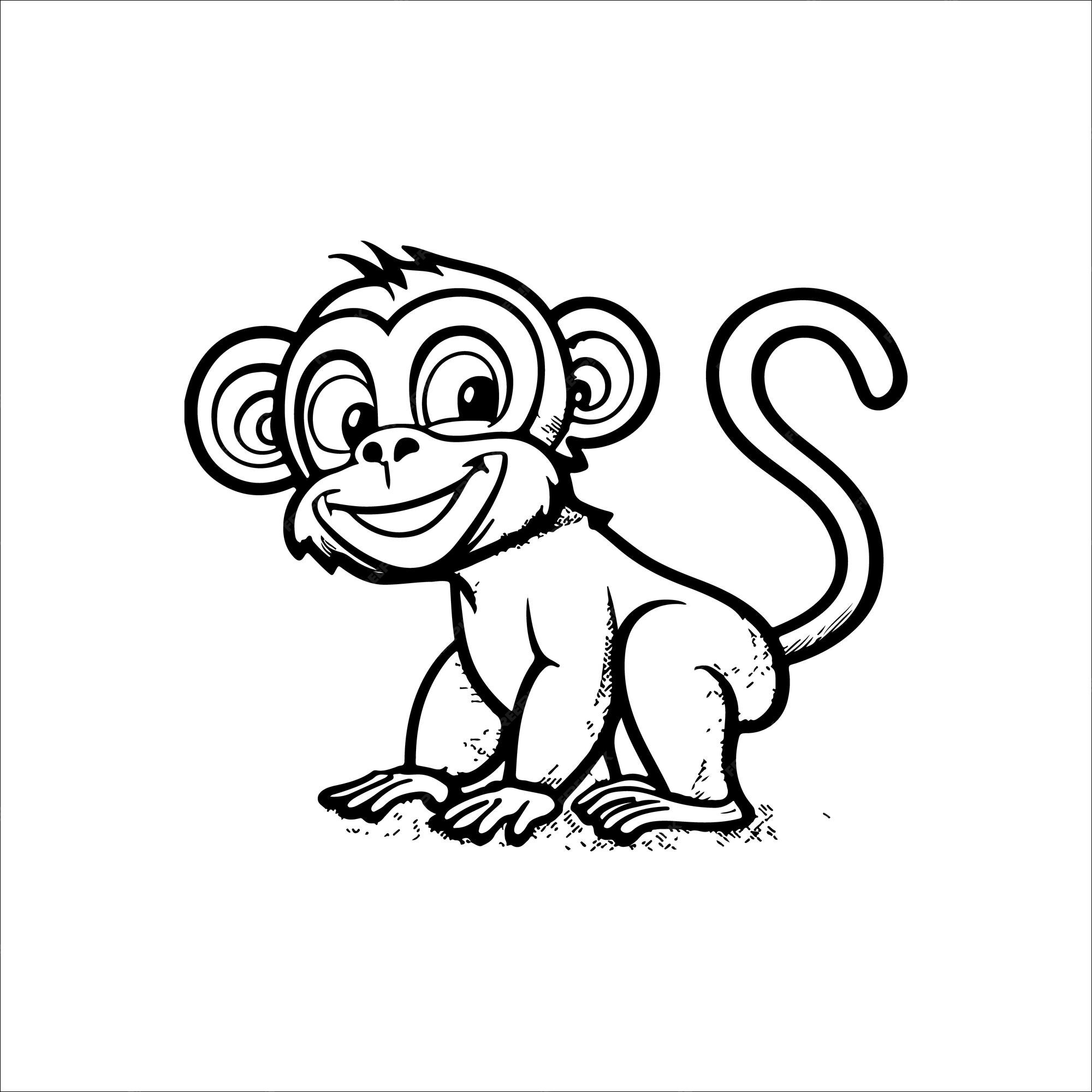 Macaco alegre para colorir - Imprimir Desenhos