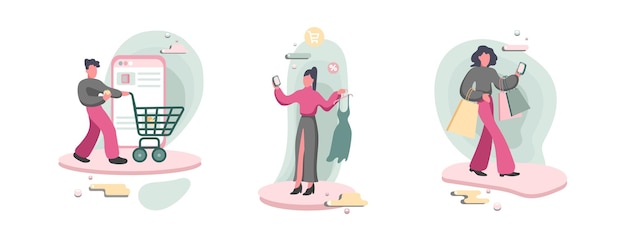 Personagens de desenhos animados fazem compras online e offline