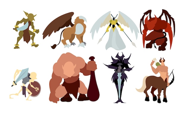 Personagens de jogos de fantasia online goblingriffinangelarcanjodemonskeletoncyclopscentaur