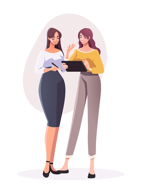 Personagens de pessoas de negócios de estilo simples no local de trabalho Colegas se comunicam na sala de escritório