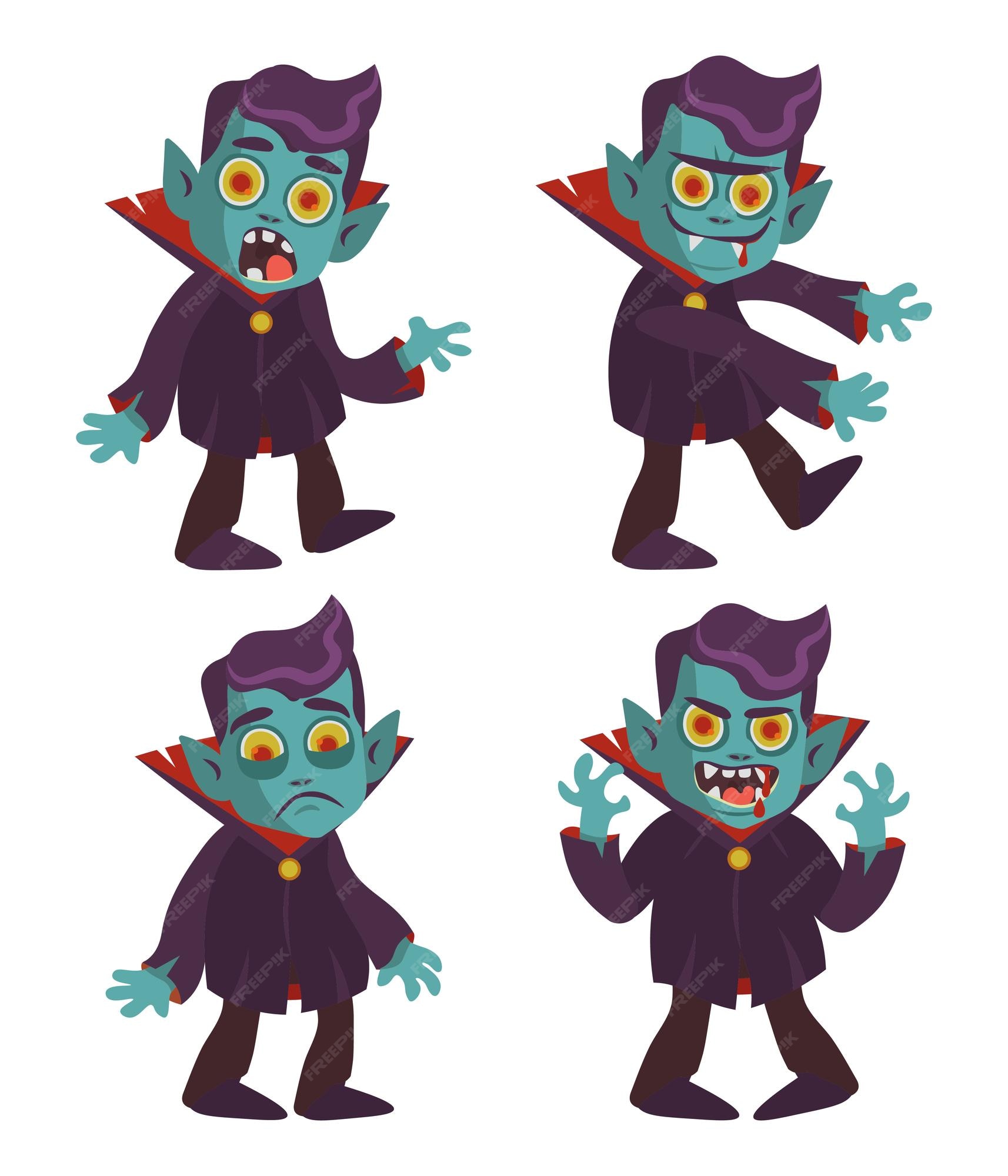 personagem de vetor de desenho animado Drácula, vampiro de halloween.  12390117 Vetor no Vecteezy