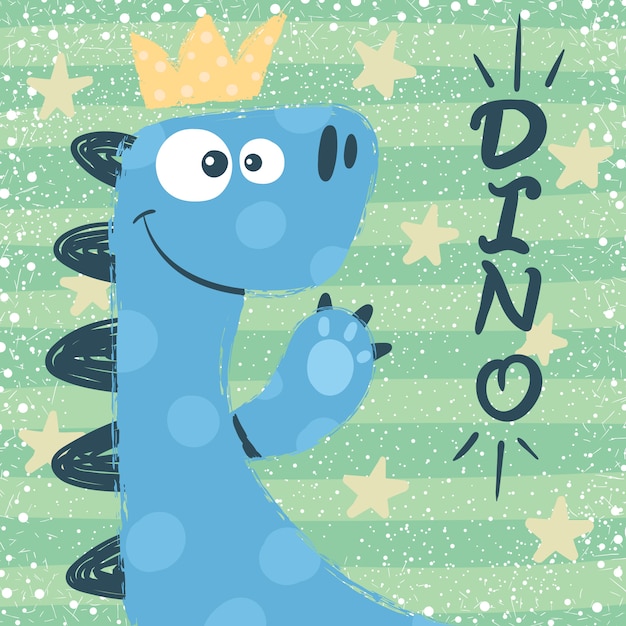 Personagens fofinhos de dino. princesa ilustração