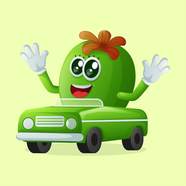 Vetor personagens fofinhos de feijoa brincando com brinquedos de carro perfeito para crianças mercadorias e adesivos promoção de banner ou blog