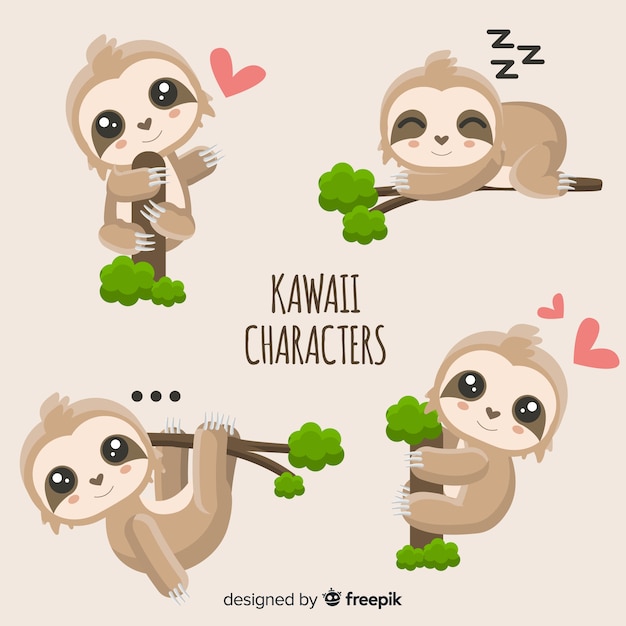 Personagens fofinhos de kawaii