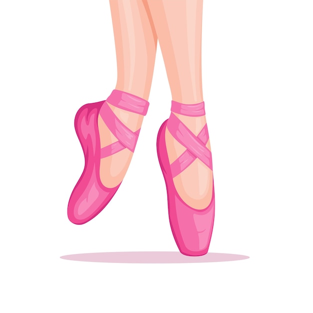 Vetor pés de mulher usam sapatos de bailarina balé atleta símbolo ilustração vetor