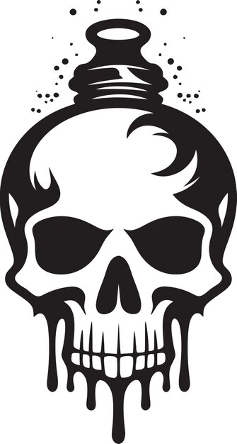 Vetor pesadelos emblem ghostly skull vector voodoo skull art dark magic vector icon