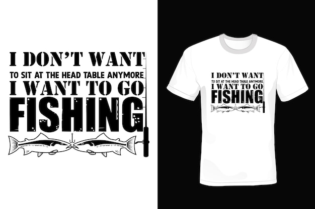 Pesca t-shirt design tipografia vintage