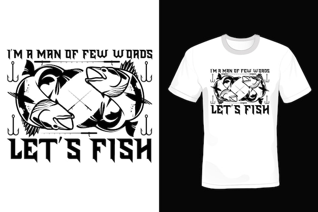 Pesca t-shirt design tipografia vintage