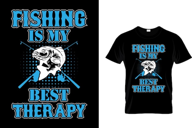 Pescar é minha melhor terapia - design de camiseta de pesca