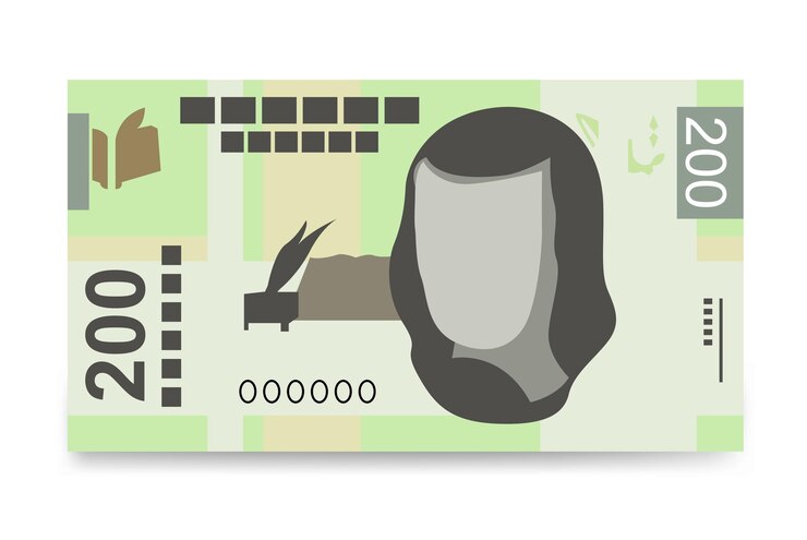 Peso mexicano Ilustração vetorial Conjunto de dinheiro do México notas de pacote Dinheiro de papel 200 MXN