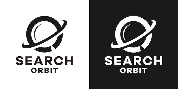 Pesquisa de design de logotipo e ilustração vetorial de logotipo de órbita