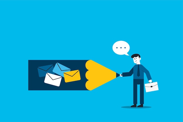 Pesquisa de e-mail via ilustração vetorial de aplicativo de internet Conceito de pesquisa de e-mail
