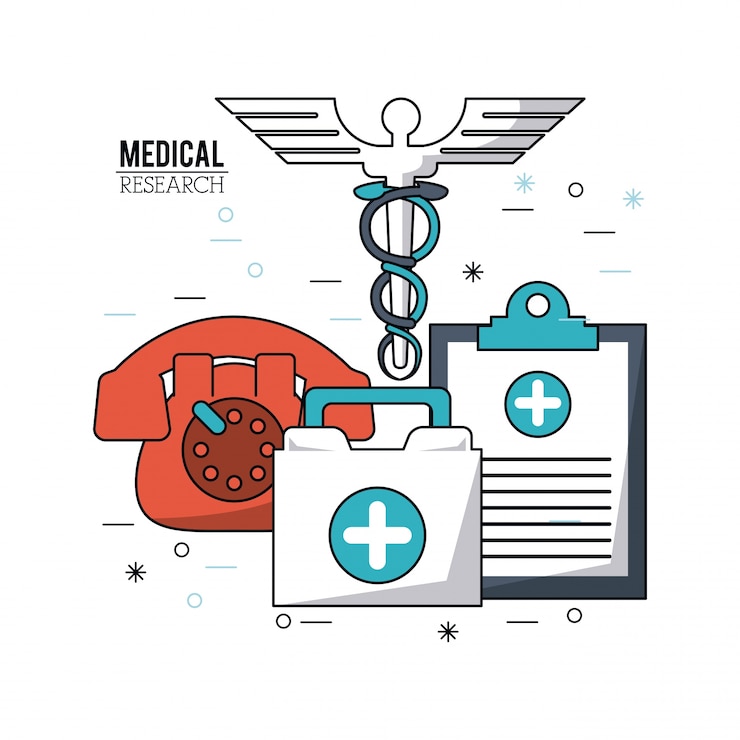 Vetor pesquisa médica de cartazes coloridos