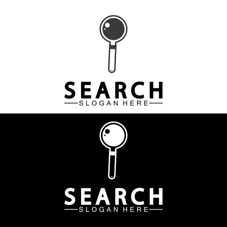 Vetor pesquisar logotipo com lupa e símbolo de olho vector ícone