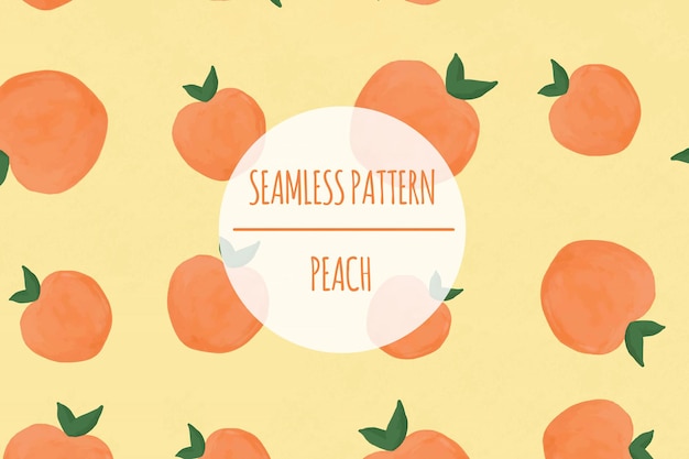 Pêssego aquarela seamless pattern premium